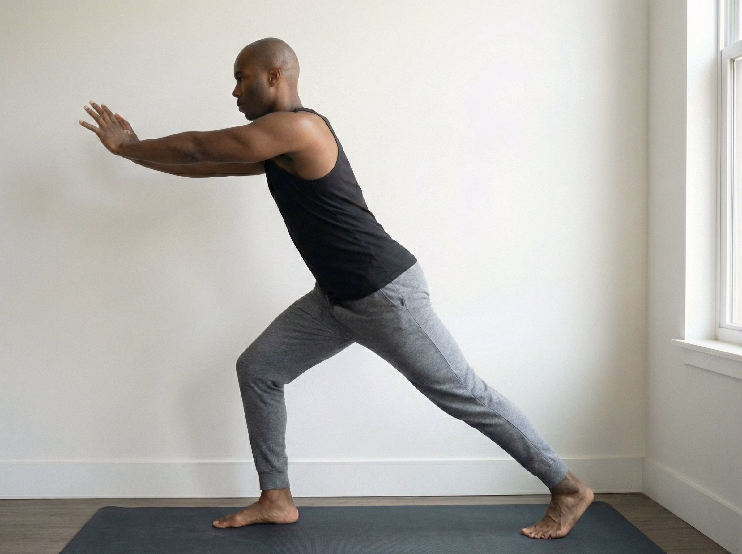 Step 2 – Straight-knee calf stretch (upper calf focus)