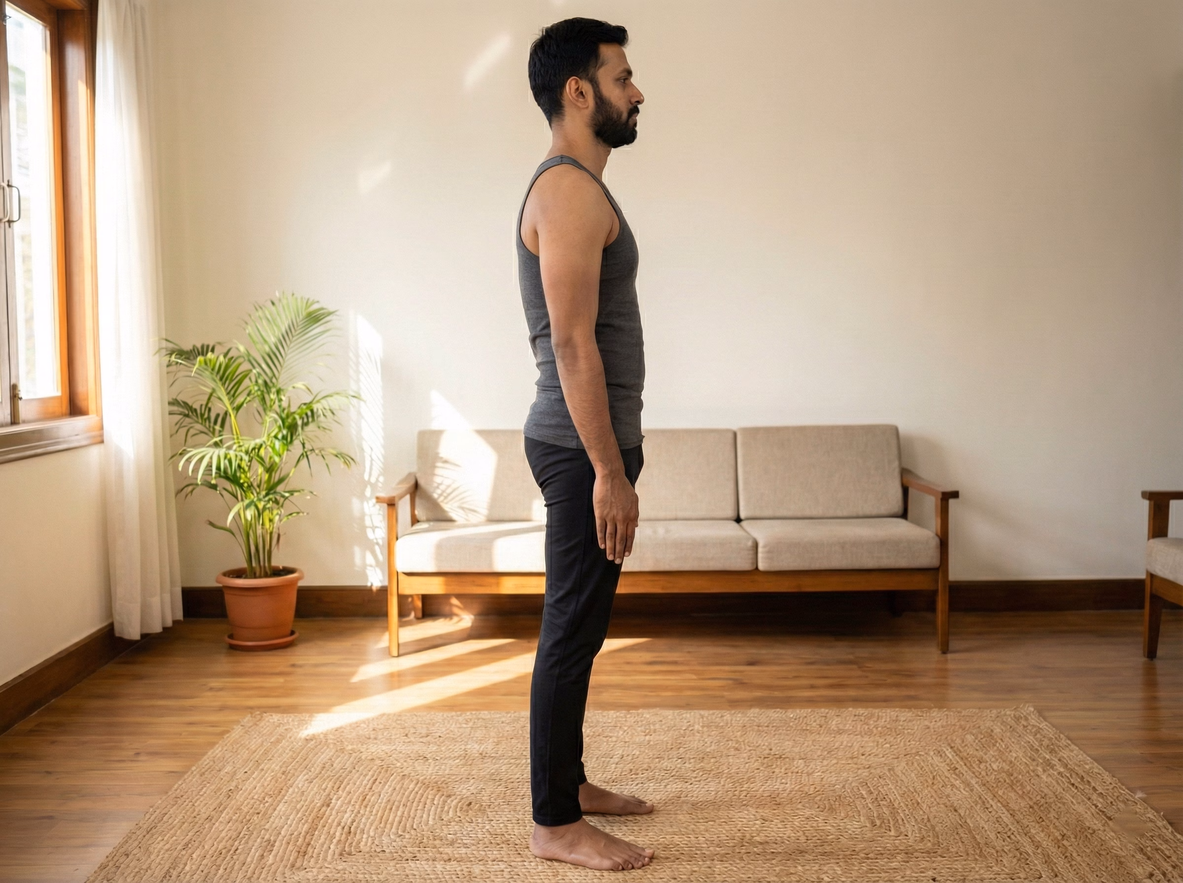 Step 2 – Full Tadasana stacked posture