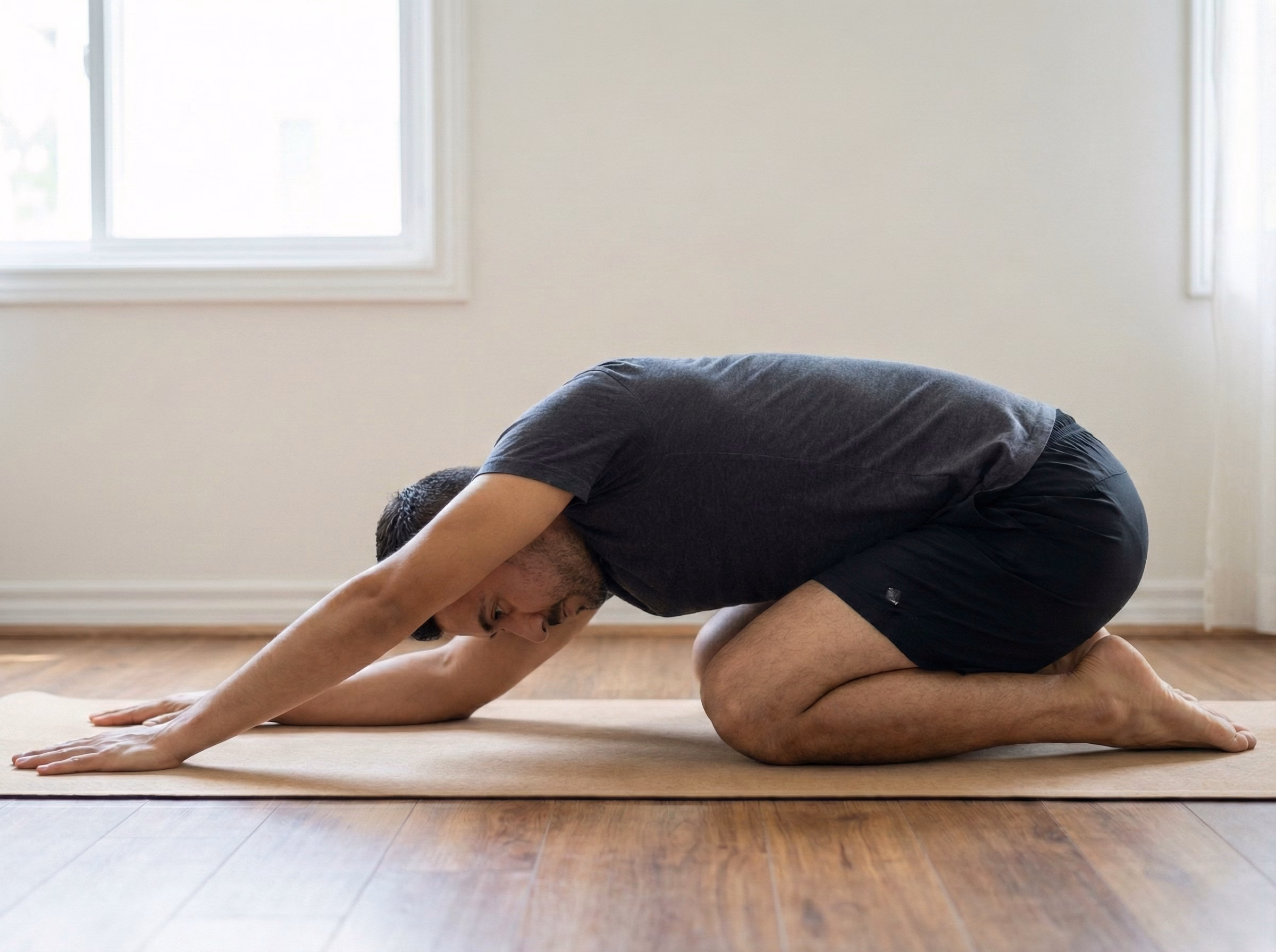 Step 2 – Arm walk to one side for lateral stretch