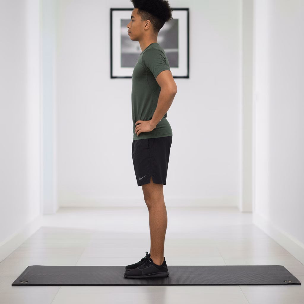 Teen standing taller with more stable hips after lunge training