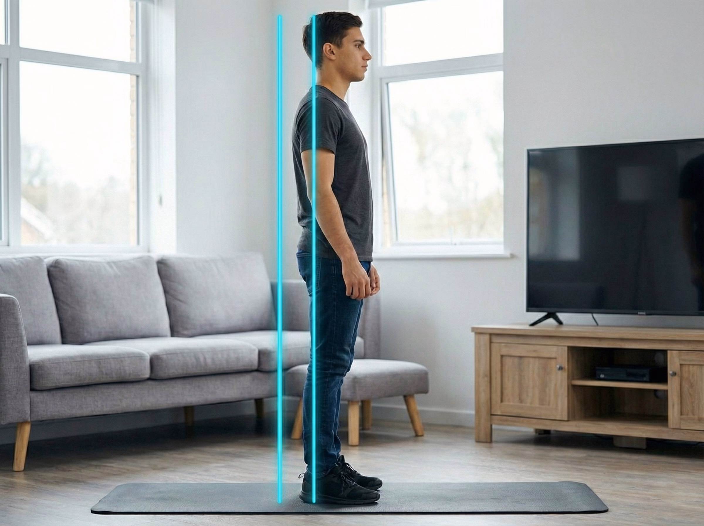 Standing posture after plank with tall stacked spine