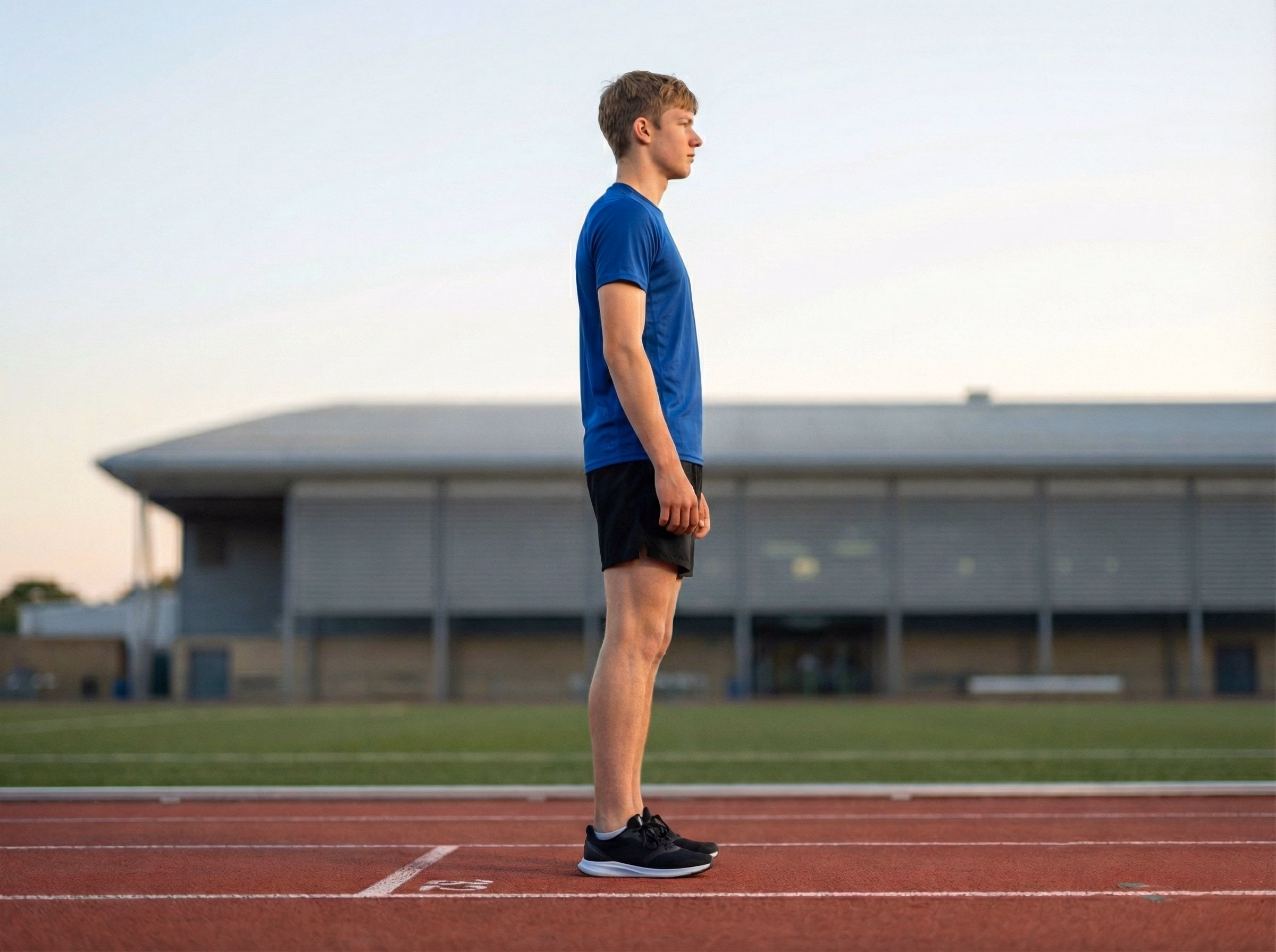 Teen standing tall the next day with relaxed, upright posture
