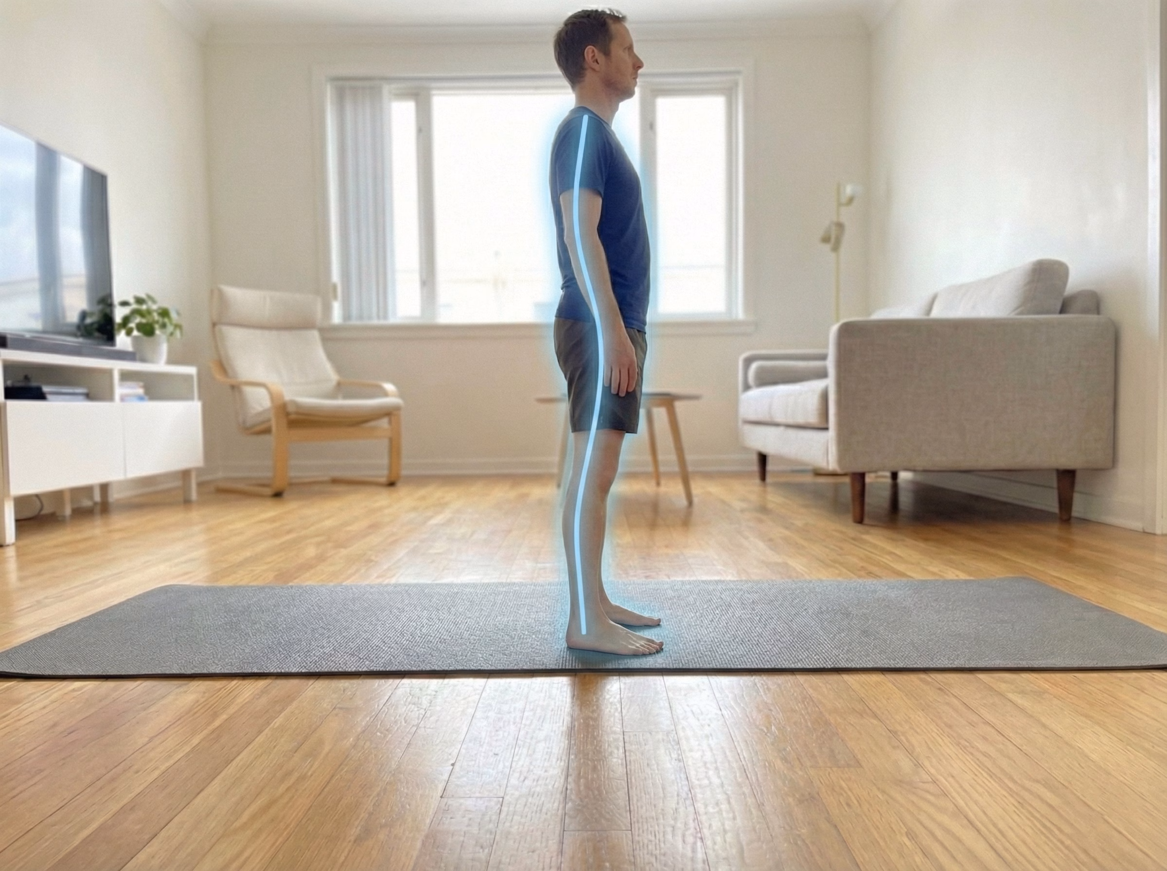 Standing lateral line with blue glow on side body