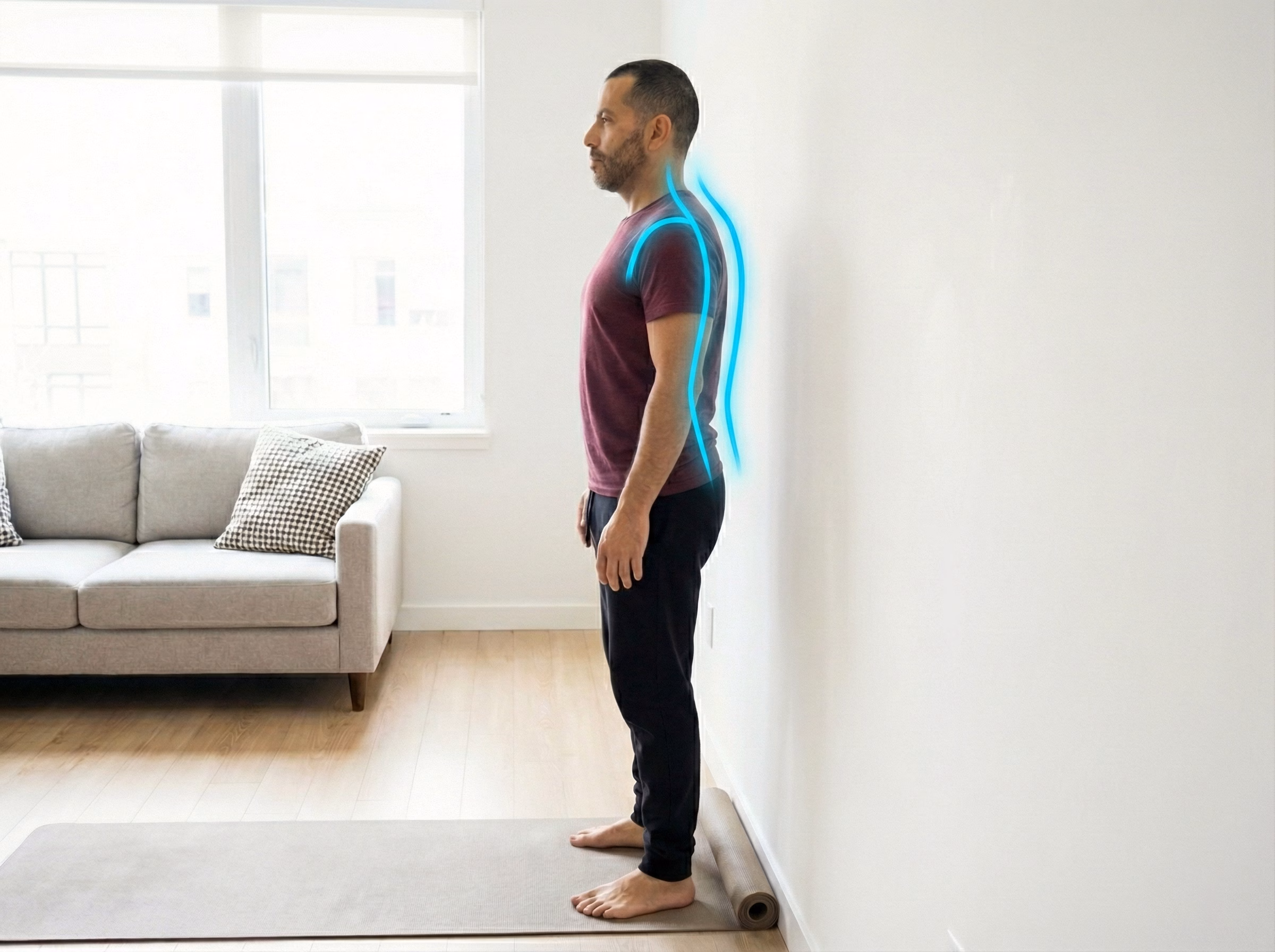 Upper-back posture improvement from side