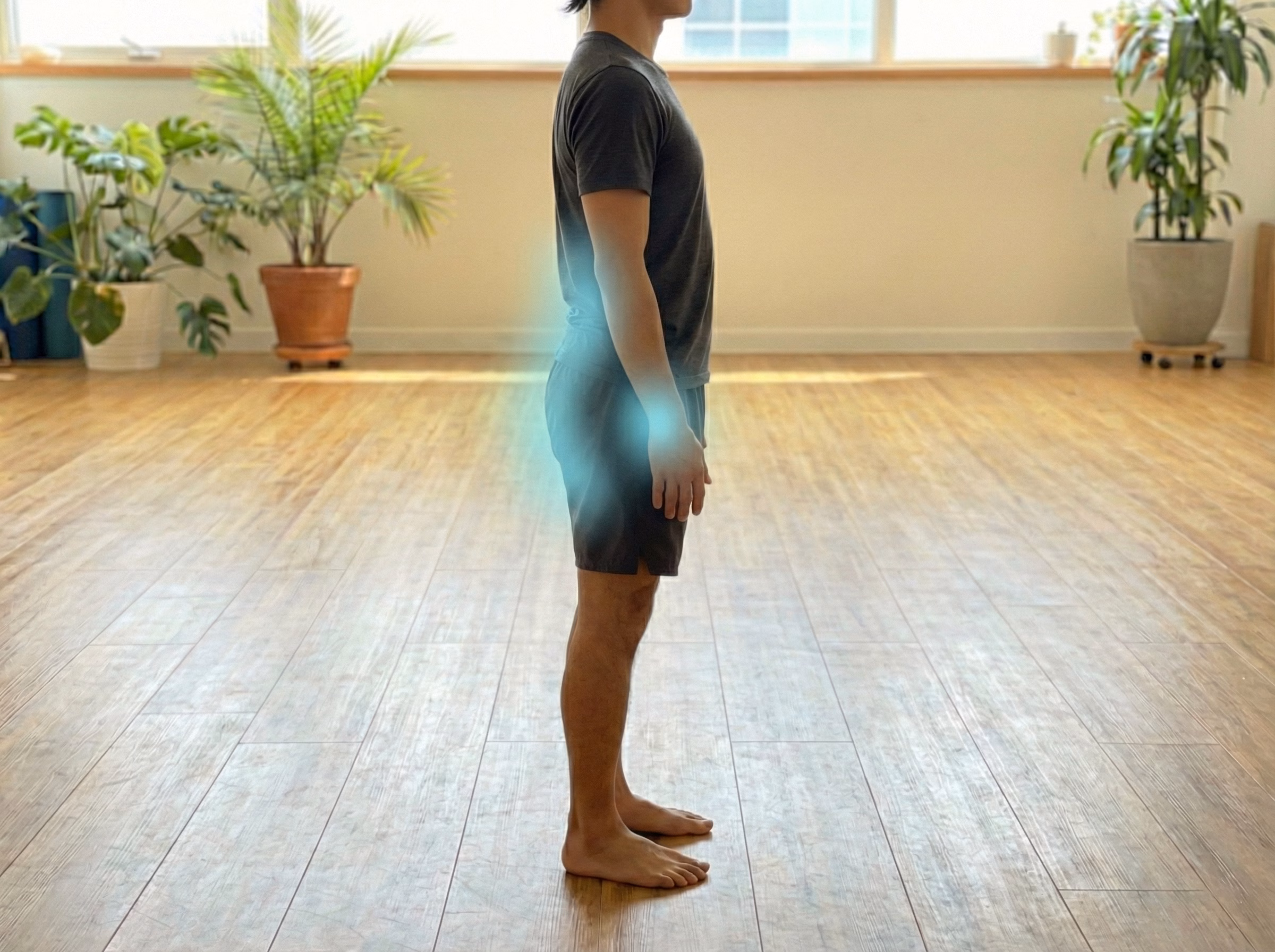 Standing posture with freer hips