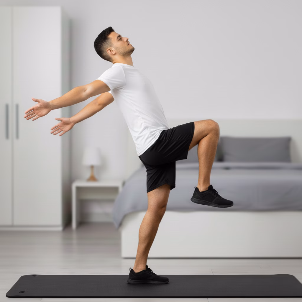 Mistake – Teen leaning back and slamming feet during high knees