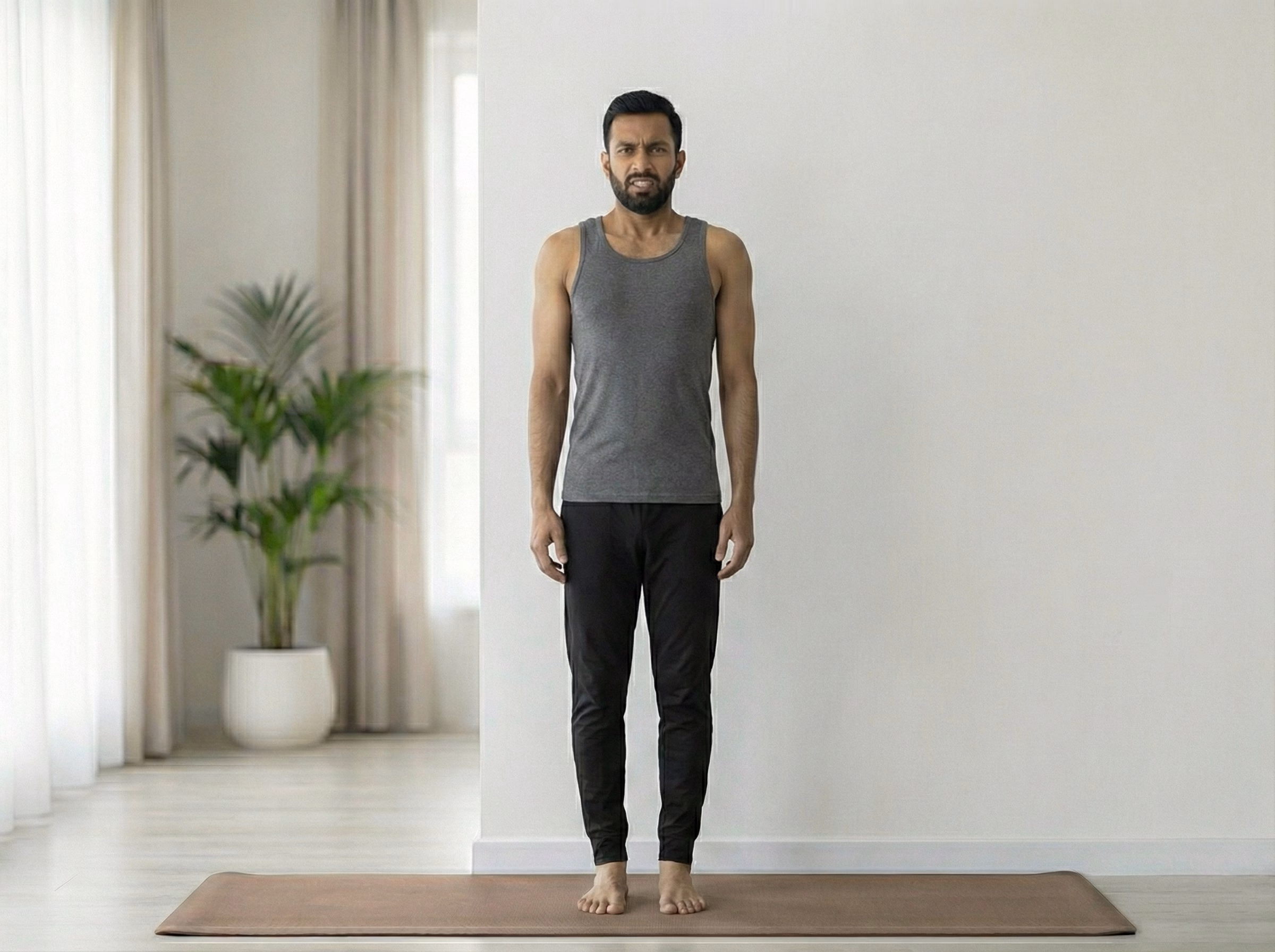 Mistake posture with locked knees and swayback