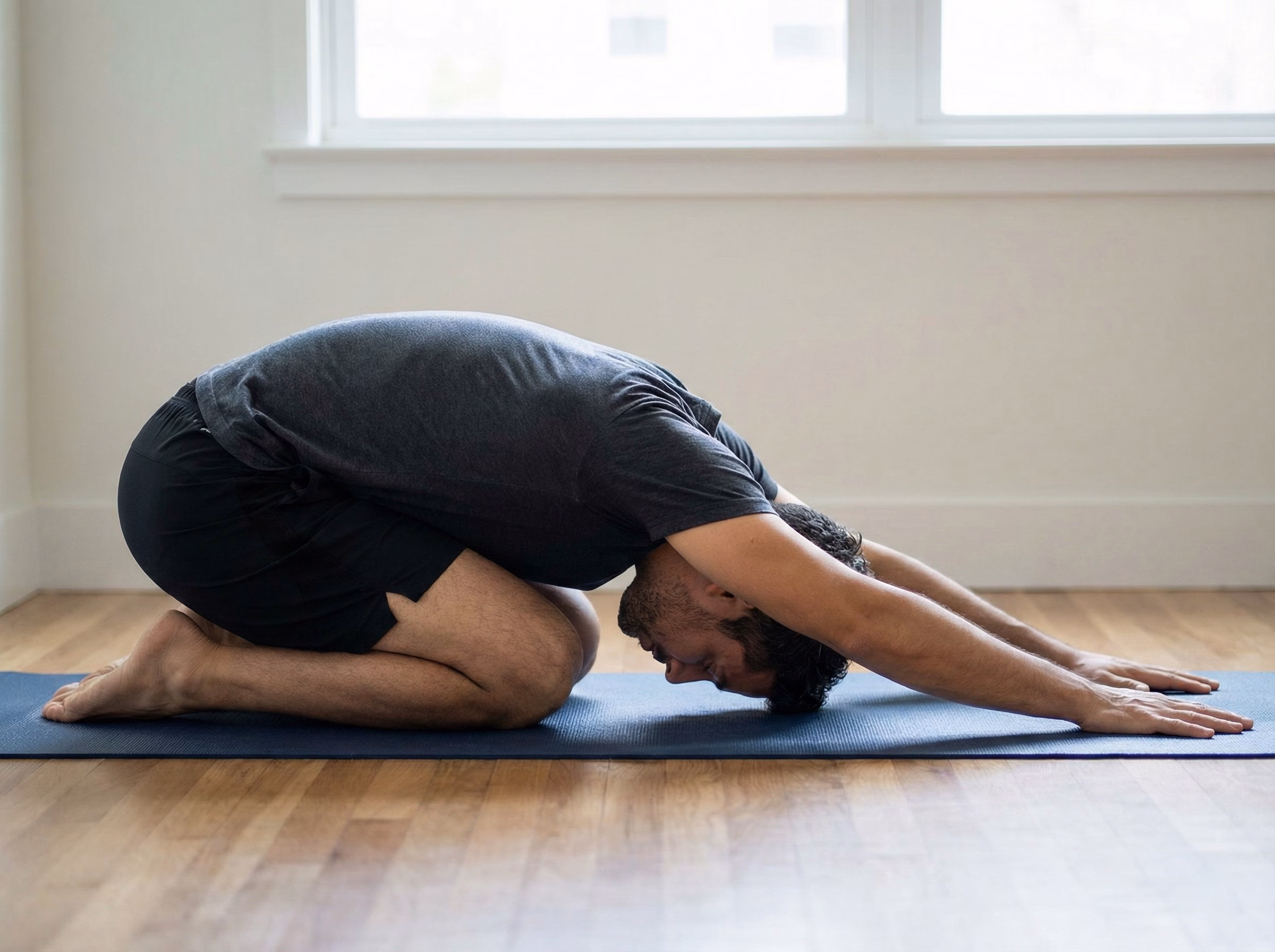 Step 1 – Standard child’s pose setup