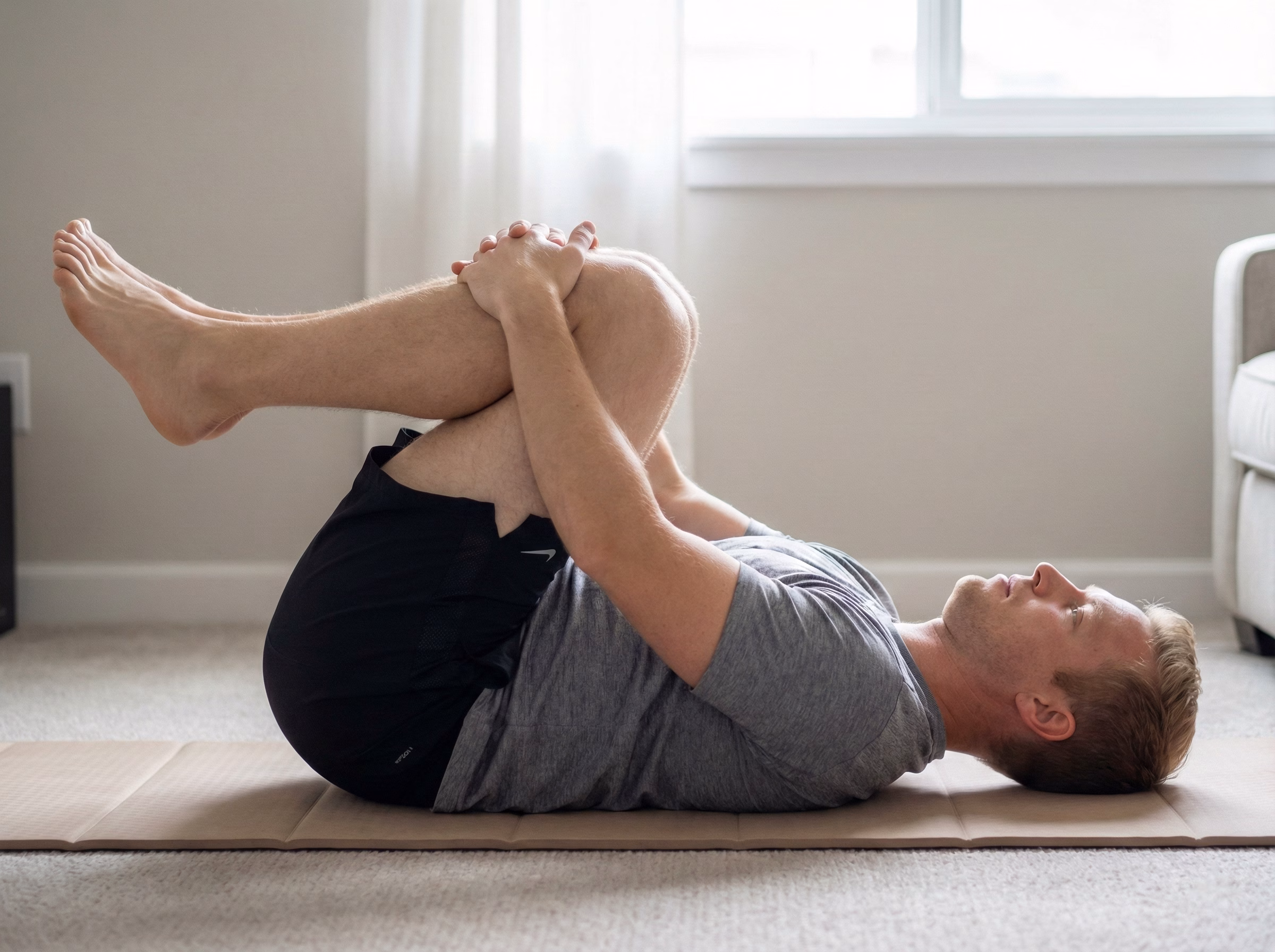 Step 1 – Supine knees-to-chest position