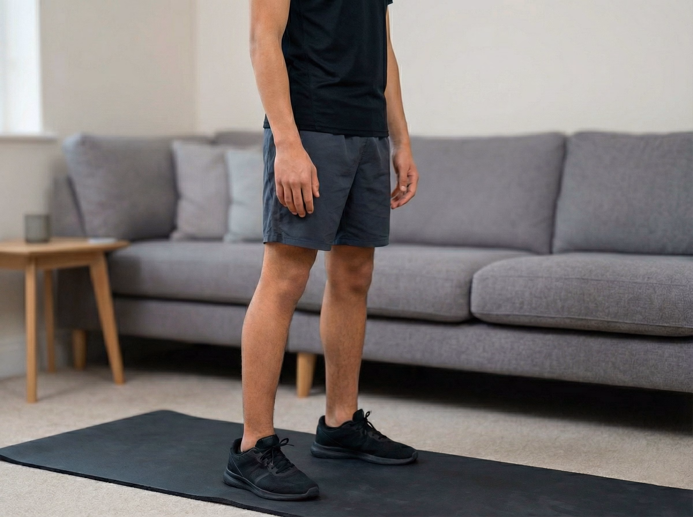 Step 1 – Teen standing tall in squat stance, ready to move