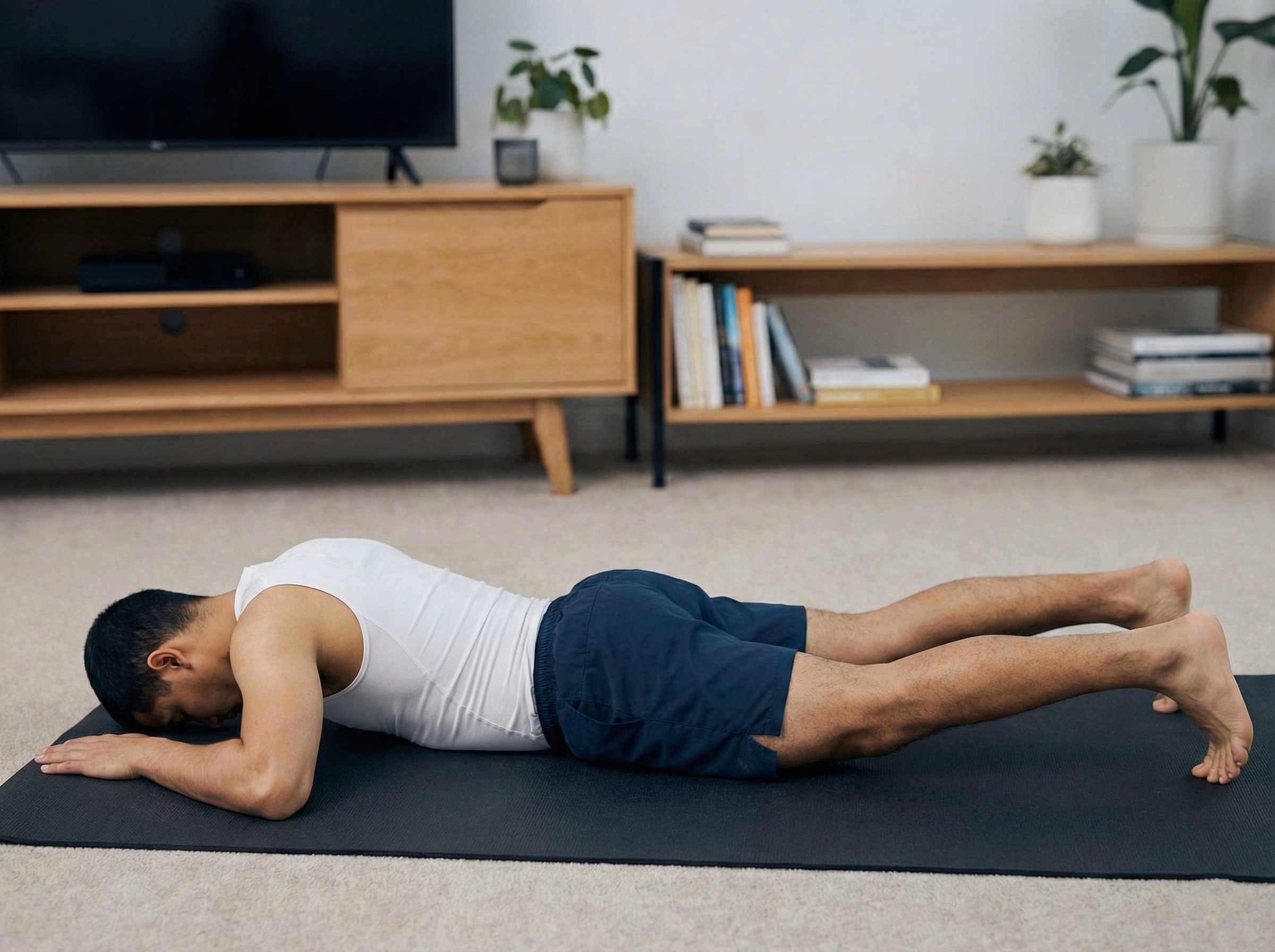 Step 1 – Superman hold prone setup with relaxed long spine