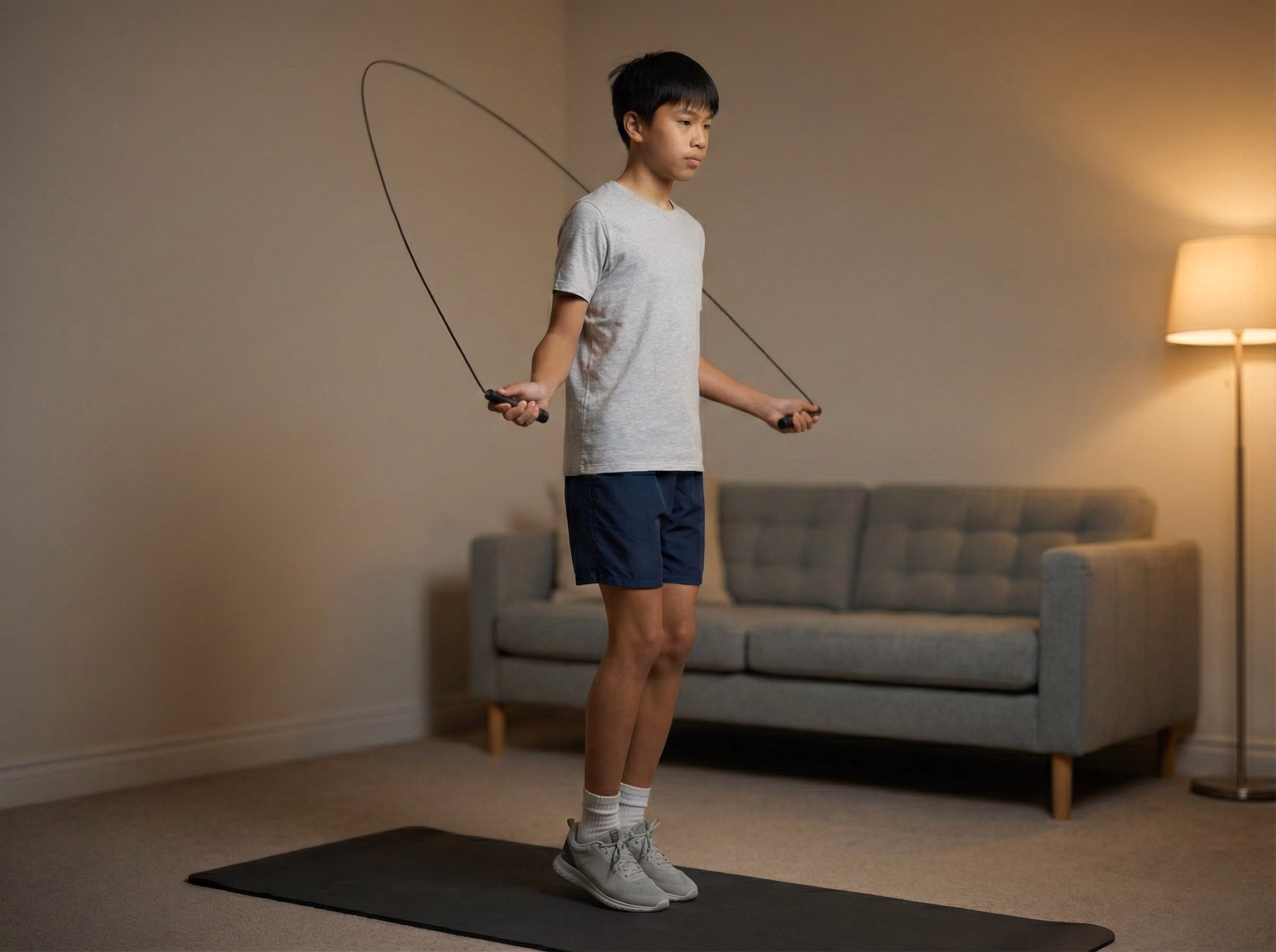 Step 2 – Teen in smooth jump rope rhythm with soft landings