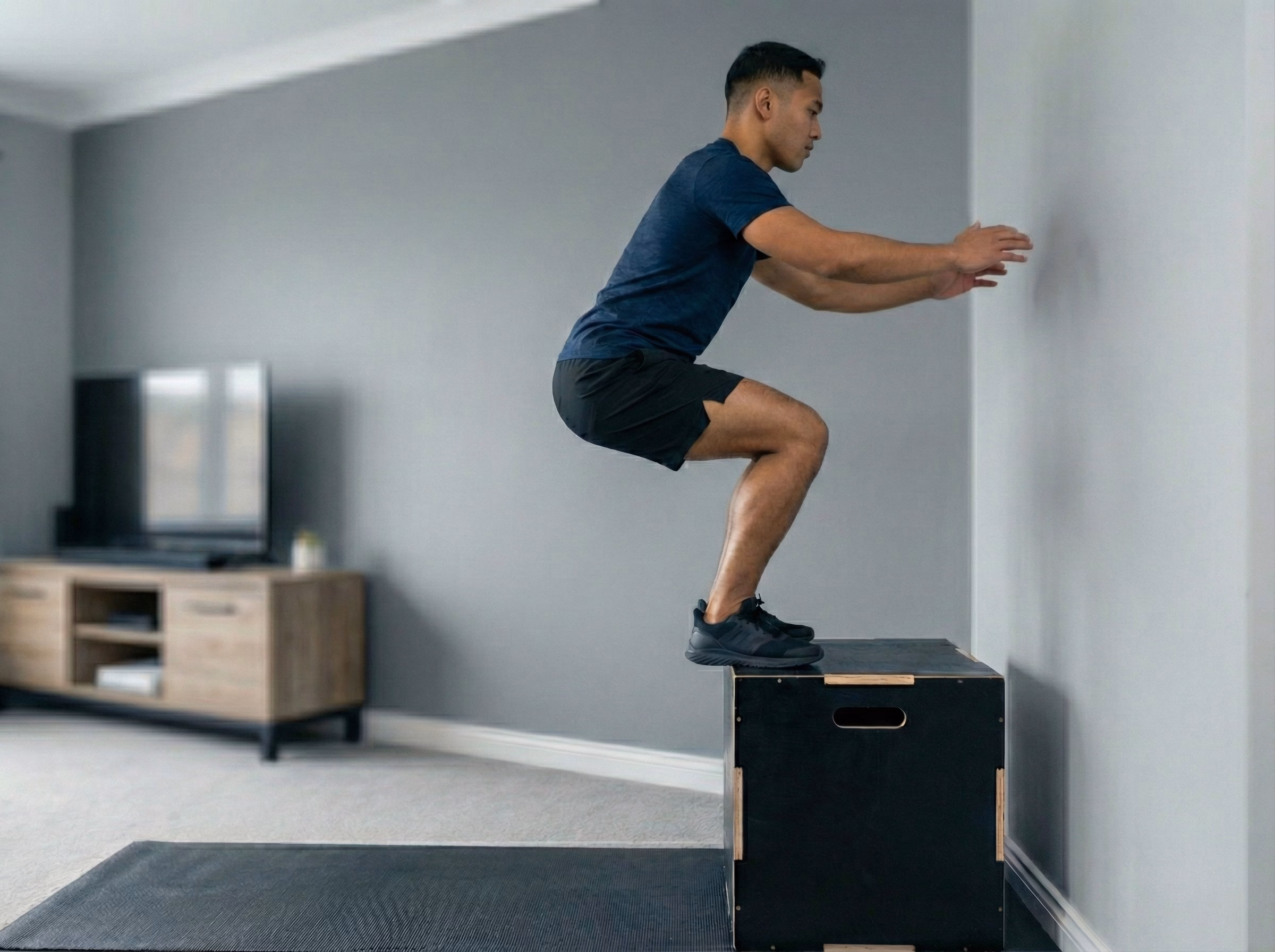 Low box jump variation to learn soft landings