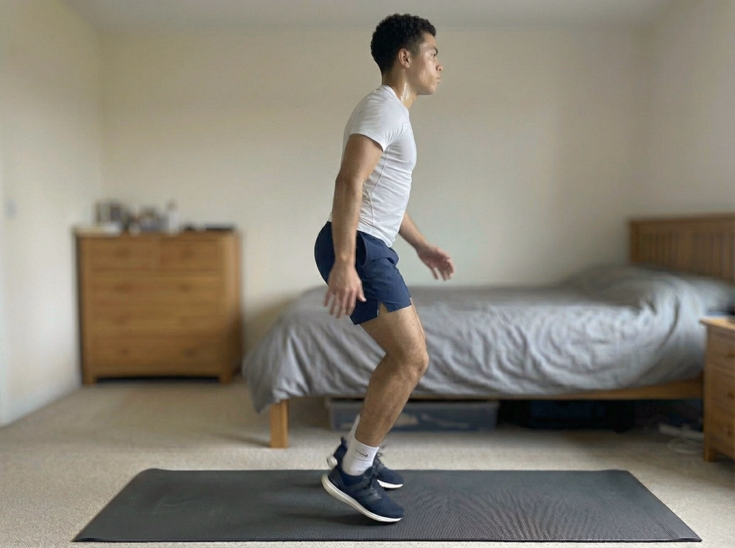 Half jump squats as a lower impact variation
