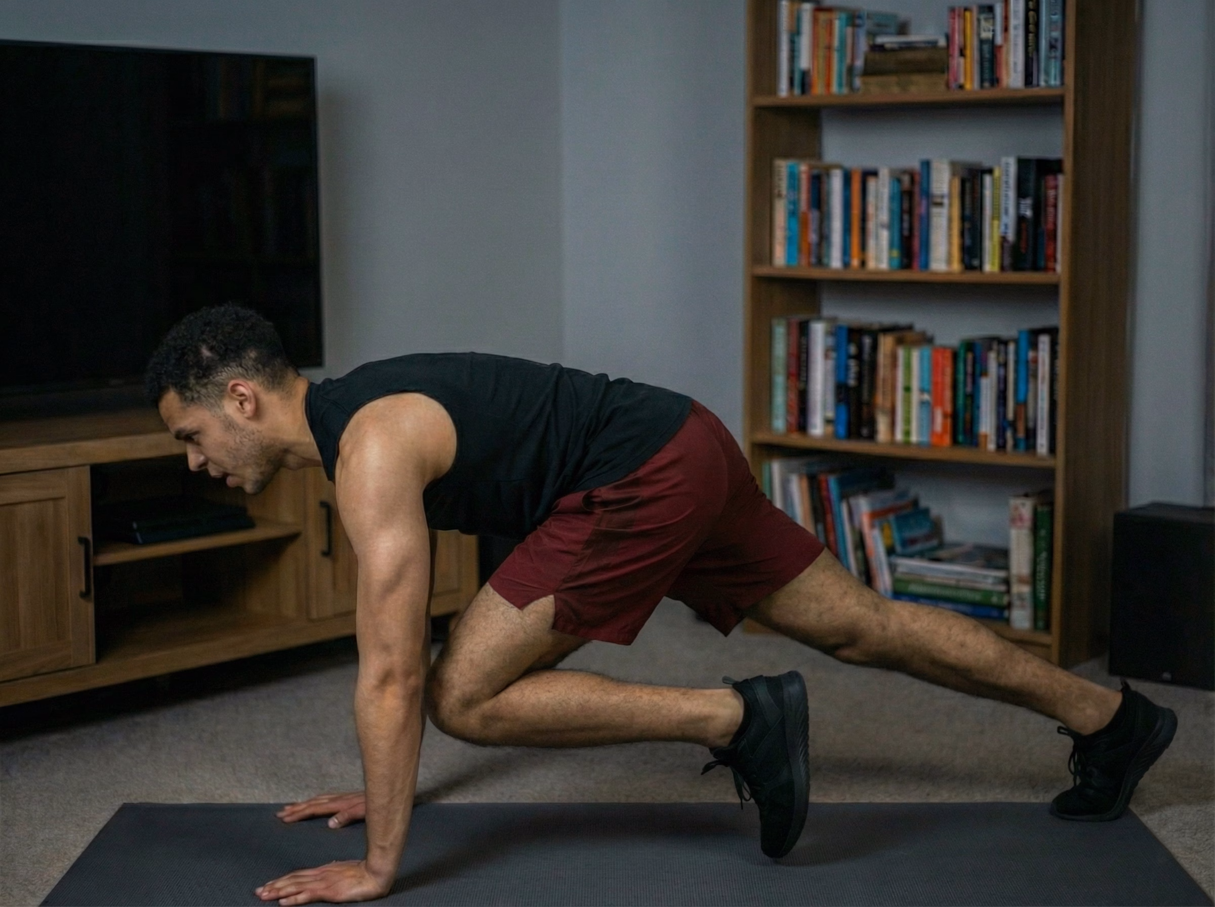 Beginner variation – step-in mountain climbers