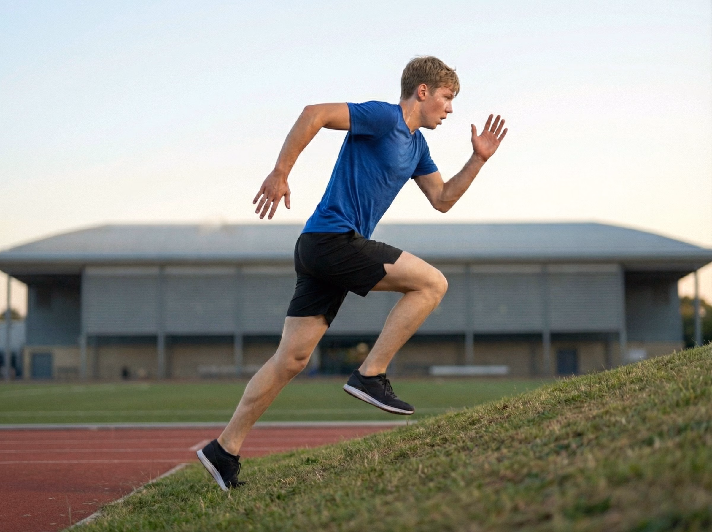 Hill sprints on a short incline for youth Growth Activation