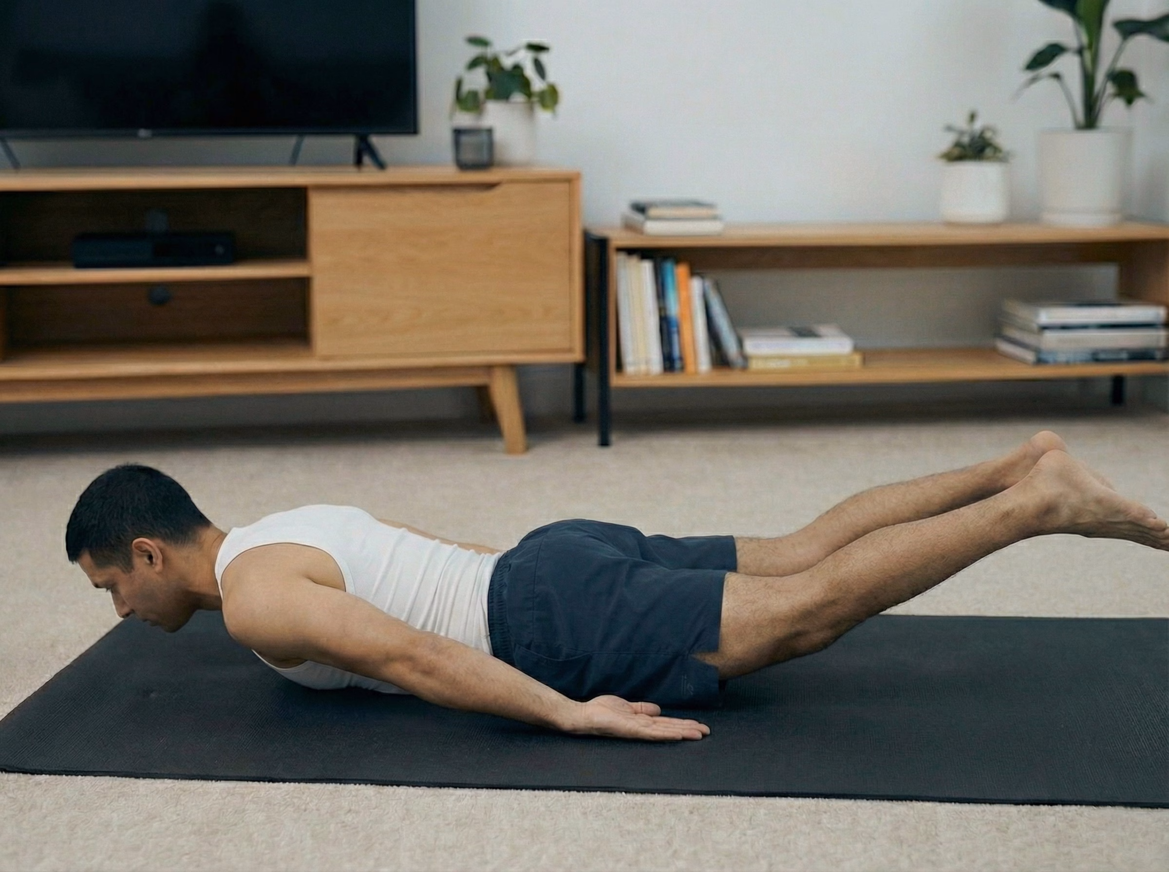 Legs-only Superman variation for low back sensitivity