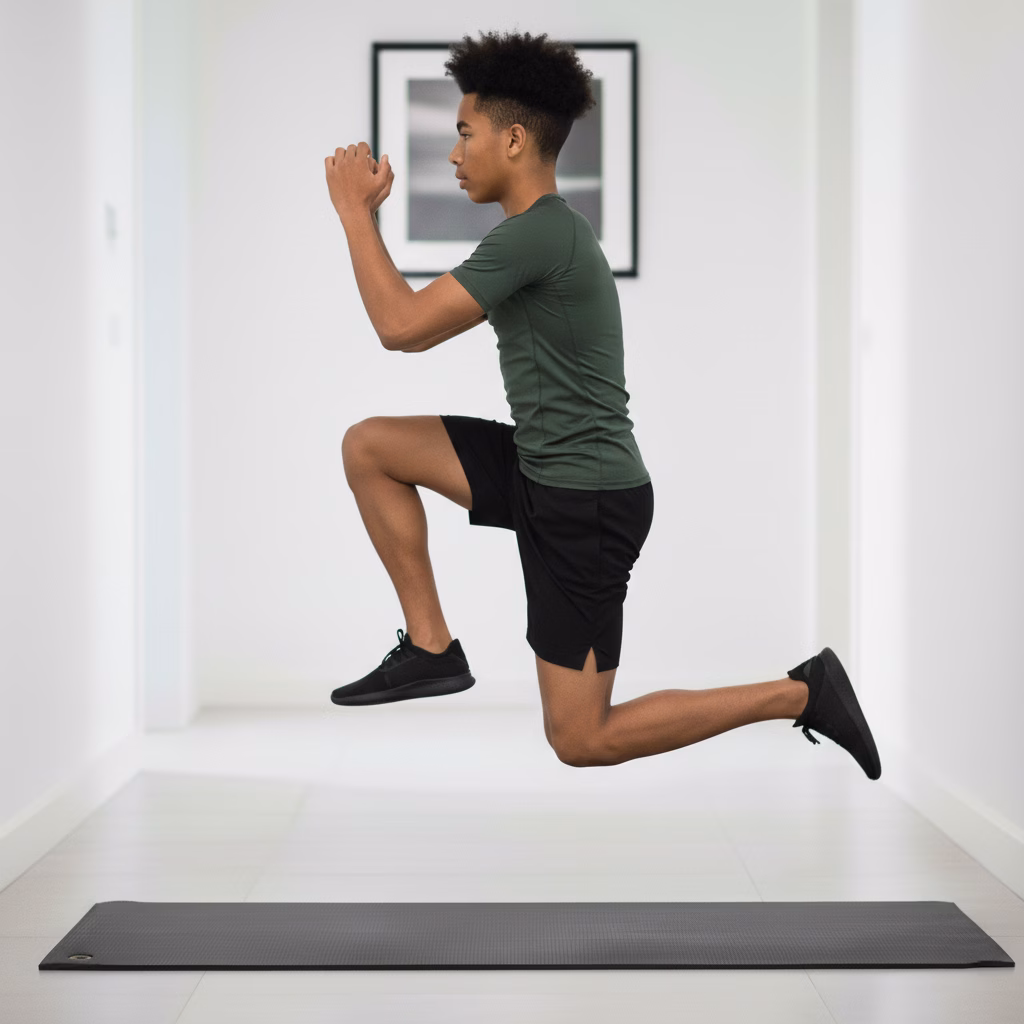 Jump lunge variation for impact-based growth activation