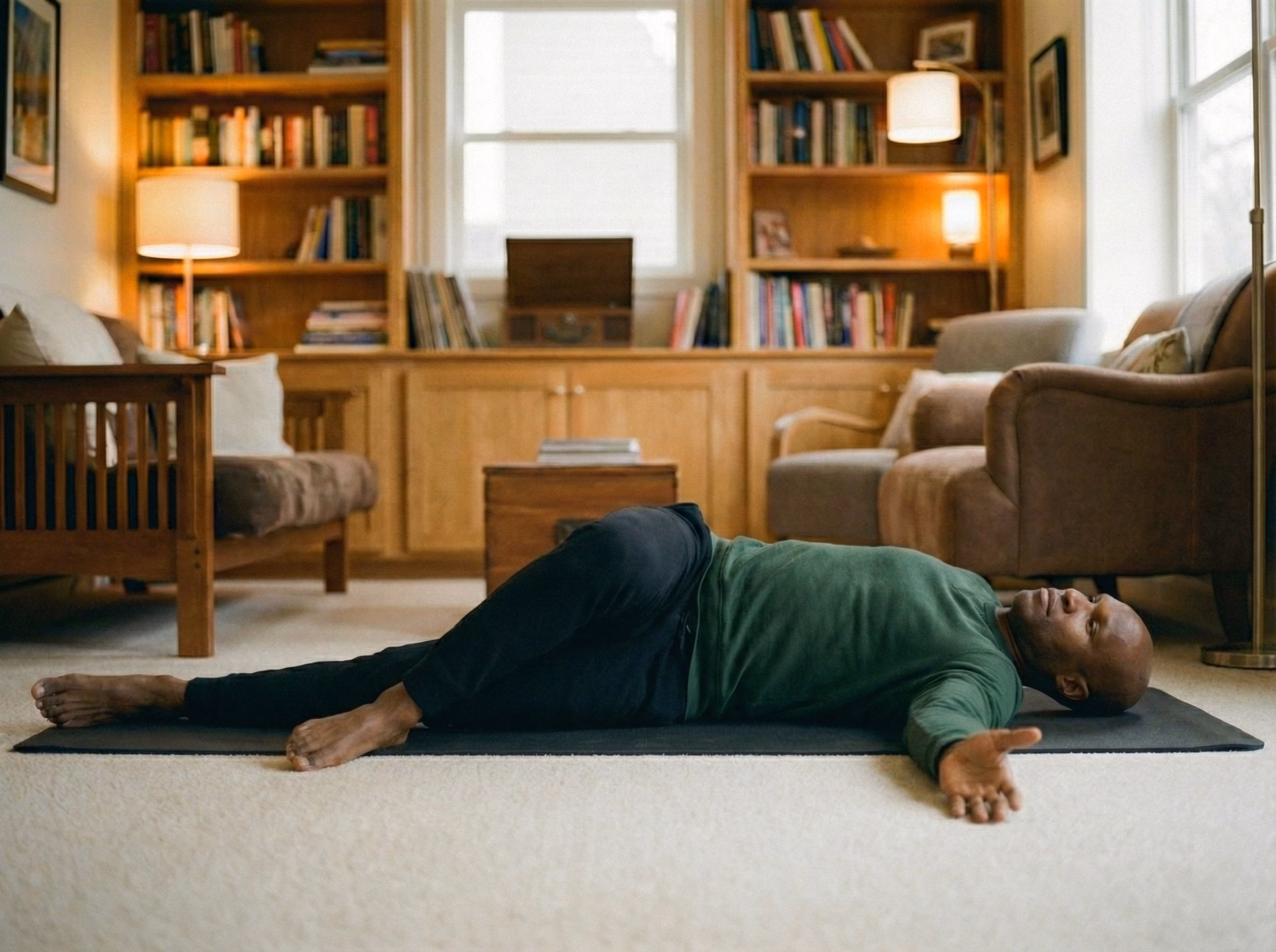 Spinal twist stretch variation one