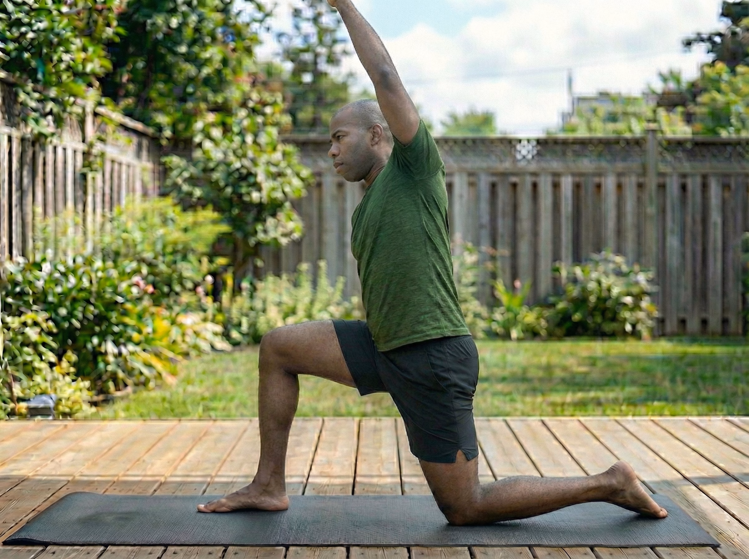 Half kneeling hip flexor stretch variation two