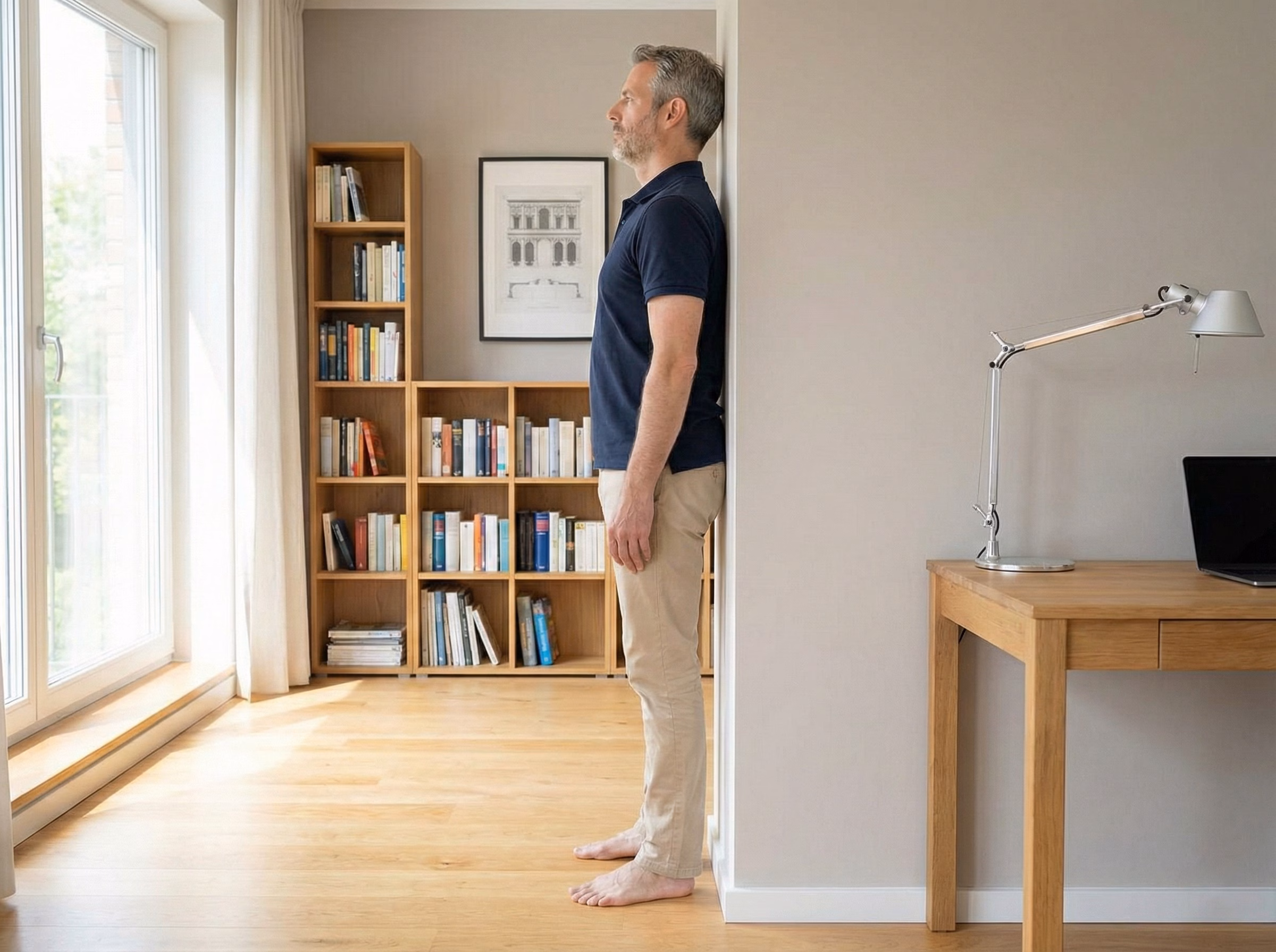 Wall-assisted posture reset variation