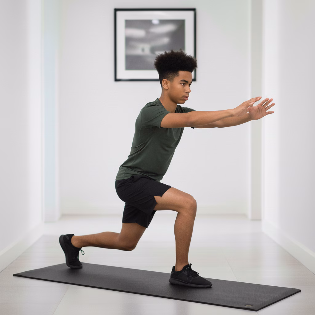 Mistake – Front heel lifted and knee caving inward in a lunge