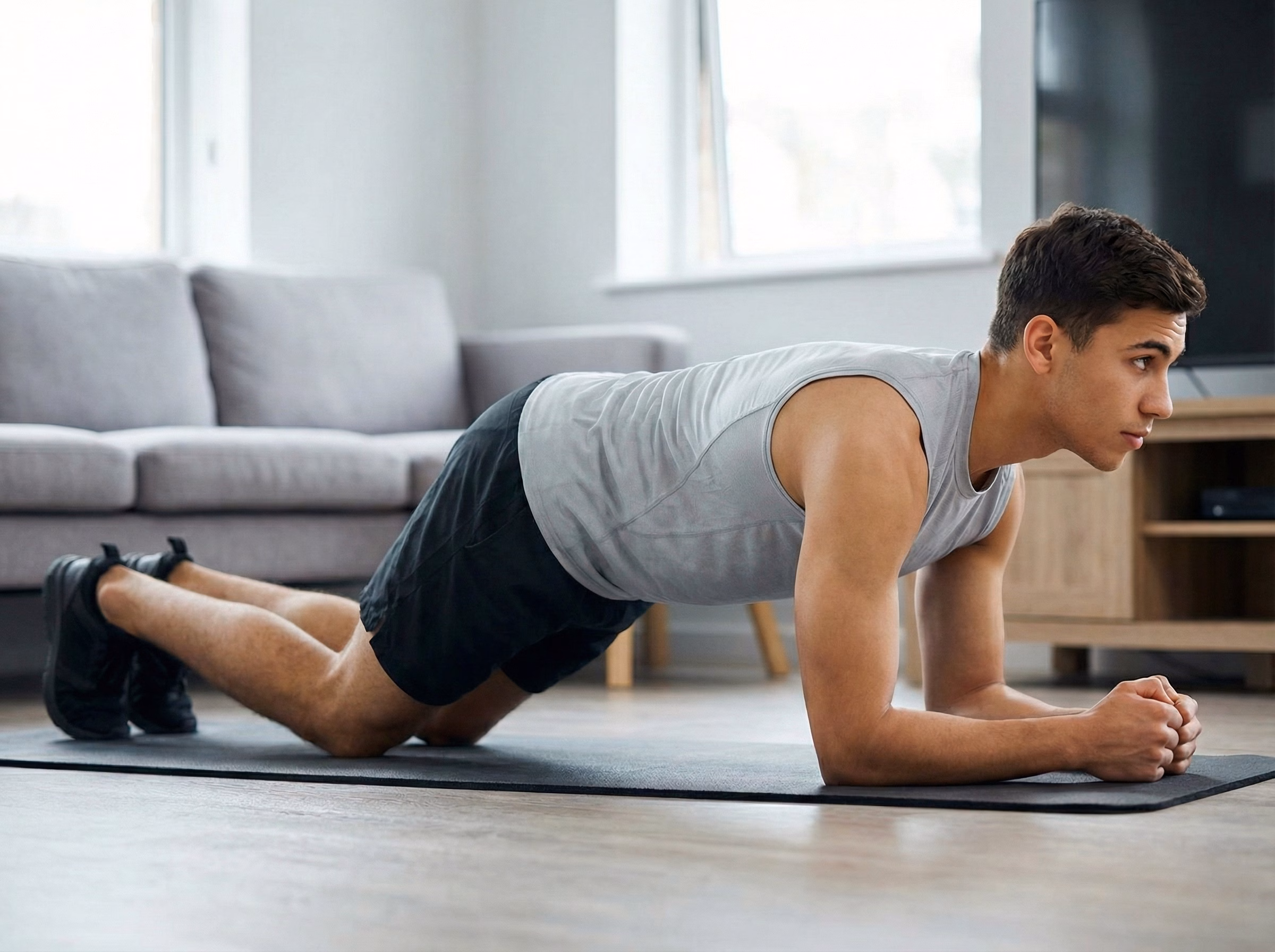 Step 1 – Forearm setup on knees, finding a long neutral line
