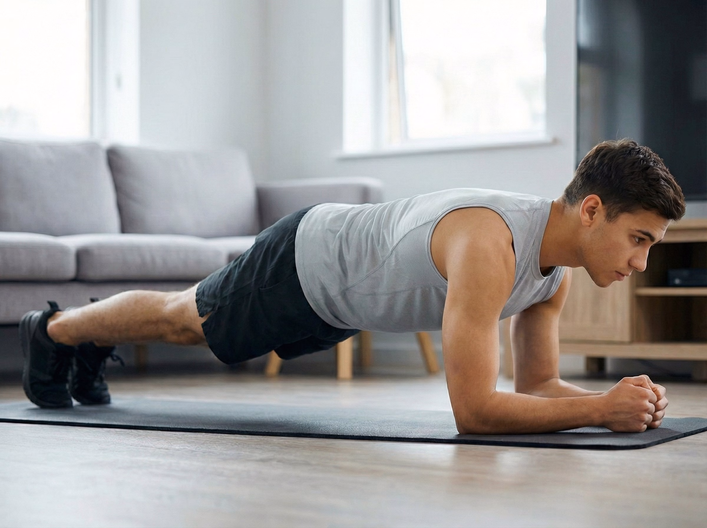 Step 2 – Full plank with straight body line